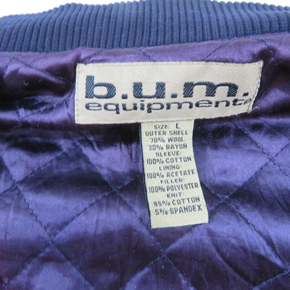 B.U.M. Equipment Letterman Embroidered Blue Sz XL 1990s BUM - Picture 4 of 5